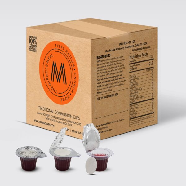 The Miracle Meal Pre-filled Traditional Communion Cups With Wafer & 100% Concord Grape Juice - Image 2