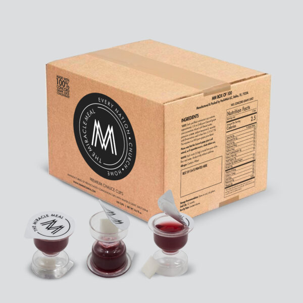 The Miracle Meal Chalice Pre-filled Communion Cups: 100% Concord Grape Juice & Wafer - Box of 100 - Image 2